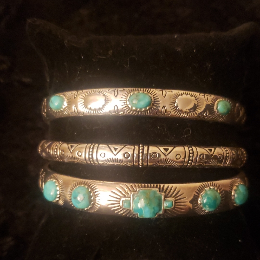 Silver 9.25 & Blue Turquoise set of 3
